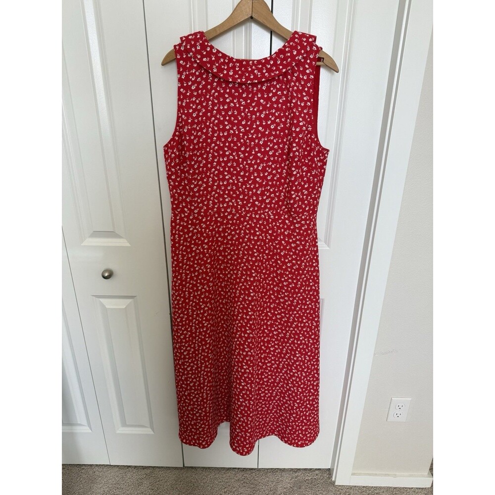 Boden No Sleeve Midi Red Dress Size 12R